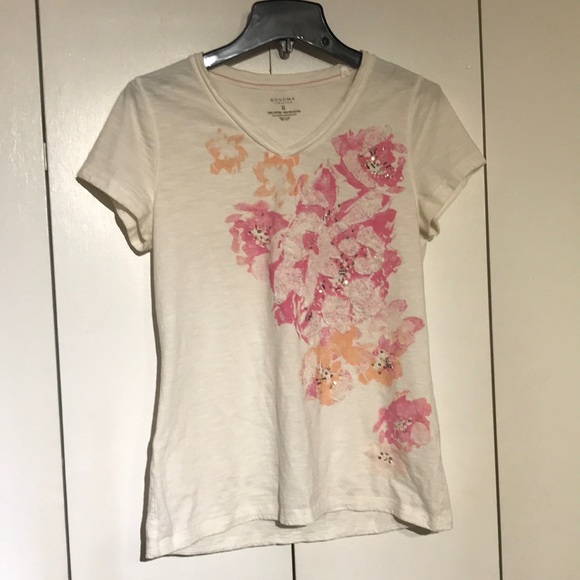 Sonoma Women’s V-neck tee Size Medium 60% cotton good condition short sleeve - Picture 2 of 5